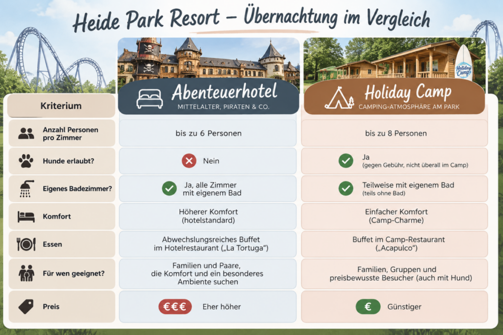 Wo übernachten im Heide Park